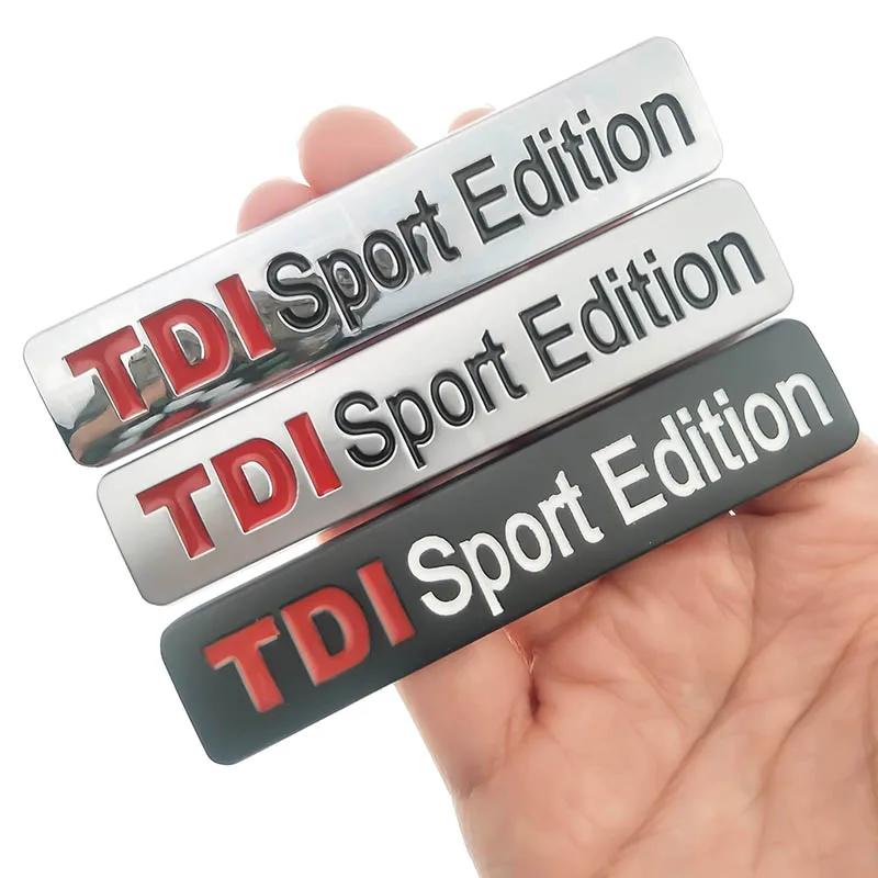 Metal Red TDI Sport Edition Logo Turbo Car Letter Sticker Emblem Chrome Badge Decals for POLO GOLF CC TT JETTA GTI TOUAREG