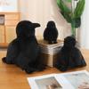 15/25cm Simulated Black Crow Stuffed Animal Bird Crow Plush Toys Chubby Raven Soft Dolls Zoo Trip Gifts Realistic Plushie Toys