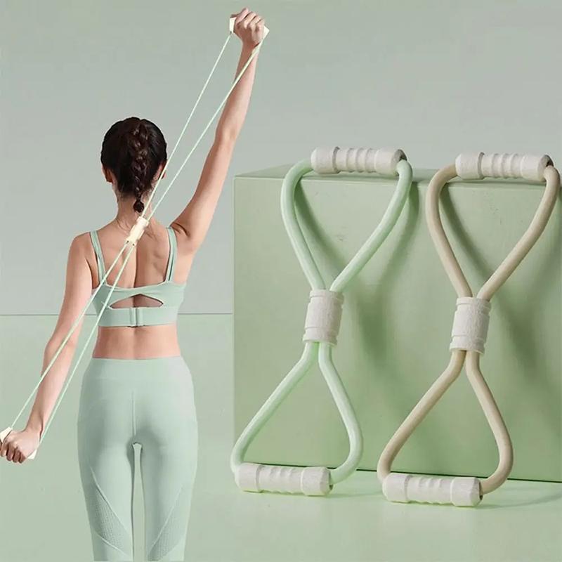 1Pc 8 Shape Tension Rope Yoga Resistance Band Home Gym Elastic Band Tpr Pull Rope Fitness Shoulder Neck Opening Chest Expander