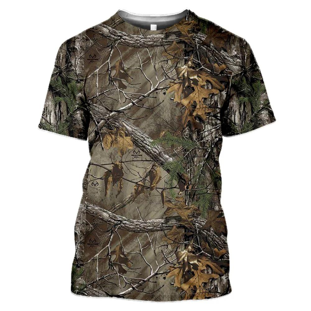 Men Hunting Camouflage T-Shirt Summer Short Sleeve 3D Print Streetwear Luxury Casual Top Clothes