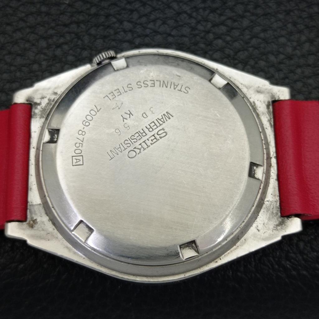 USED VINTAGE SEIKO 5 AUTOMATIC 7009A JAPAN MENS BLACK COLOR DIAL WATCH A433427-2 R116-a433427