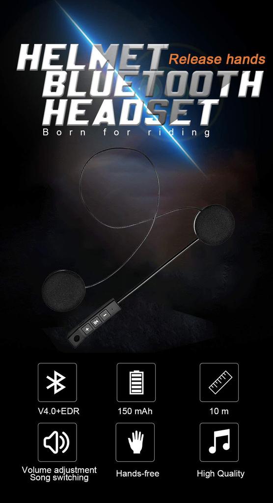 OBEST Motorcycle Bluetooth Wireless Stereo Headset with Helmet Speakers, HD Microphone, and Hands-Free Calls/Music