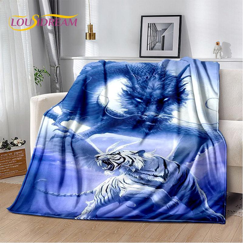 Beast Animal Tiger, Sabretooth Cartoon Soft Plush Blanket,Flannel Blanket Throw Blanket for Living Room Bedroom Bed Sofa Picnic