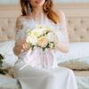 Artificial Roses Bridal Wedding Bouquet 9.8inch Tall Decorative Handmade for Party