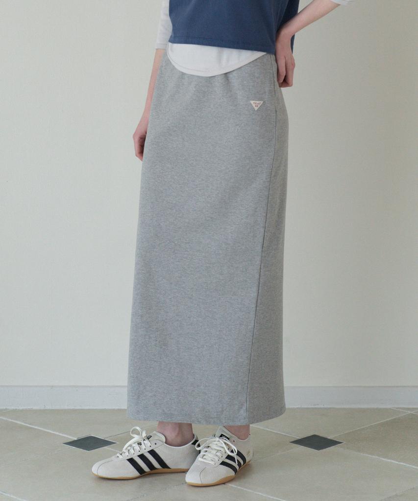 Tudment 50S Embroidered Long Skirt_Melange Gray