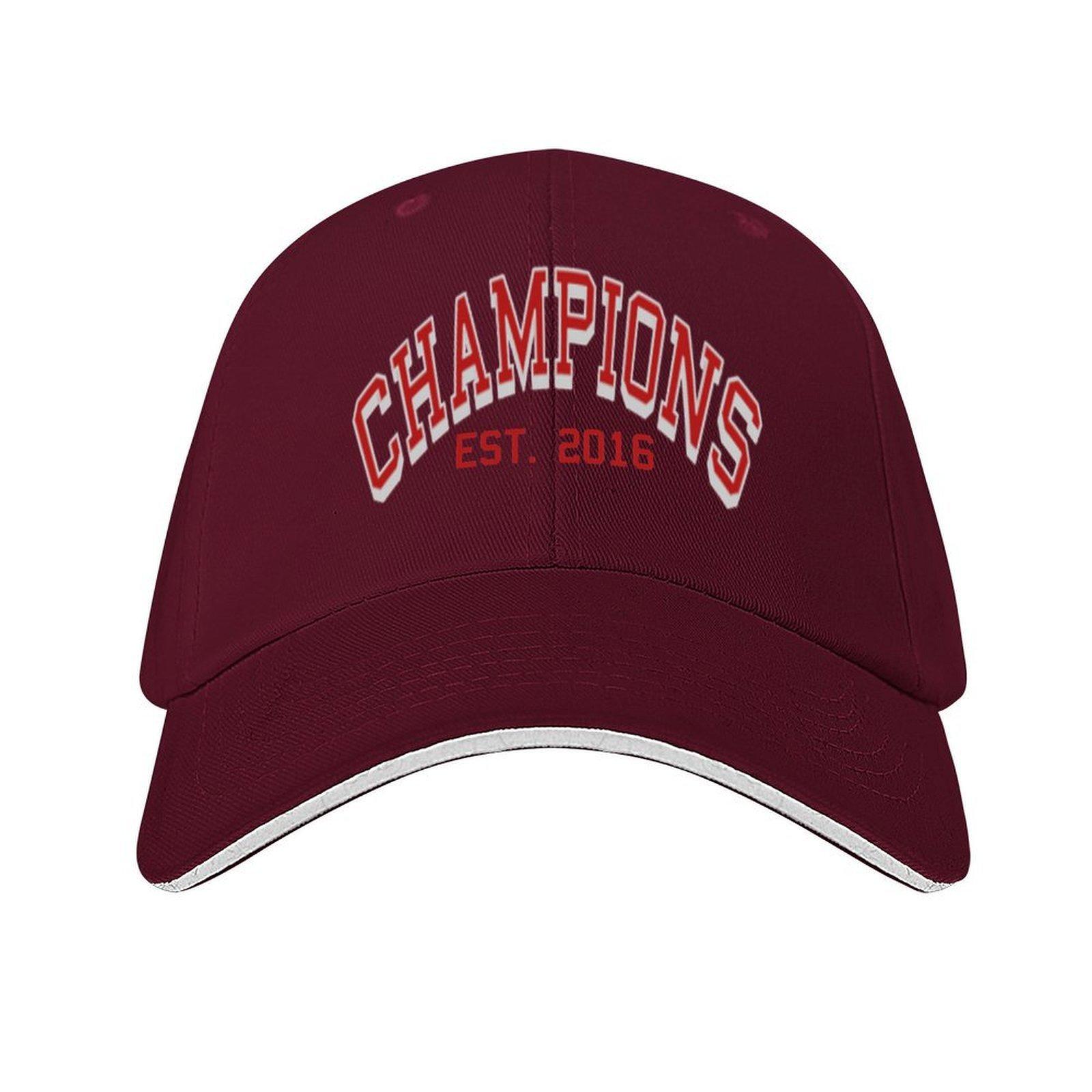 champions red college print Baseball Cap Icon Sun Cap tea Hat fun hats Women s Beach Men s