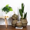Retro Wicker Woven Seagrass Belly Baskets Planter Pot Foldable Straw Laundry Toys Sundries Organizer Baskets Home Boho Decor