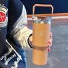 20oz Large Capacity Thermal Bottle for Girls Women Vacuum Insulation Cold Water Cup Portable Double Drink Straw Car Coffee Mug