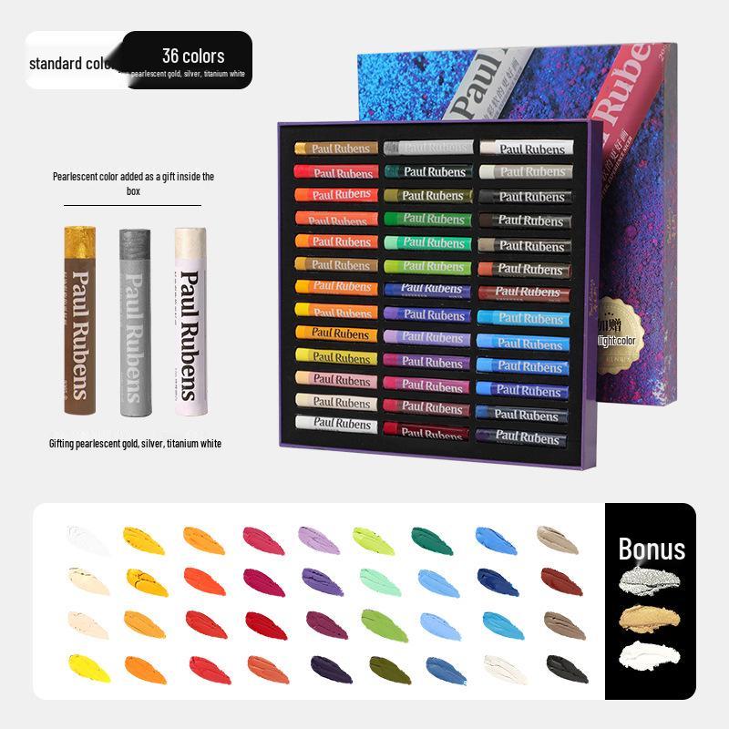 Rubens Washable Oil Pastels for Children: Soft Crayons in 24, 36 Heavy, and 48 Macaron Colors