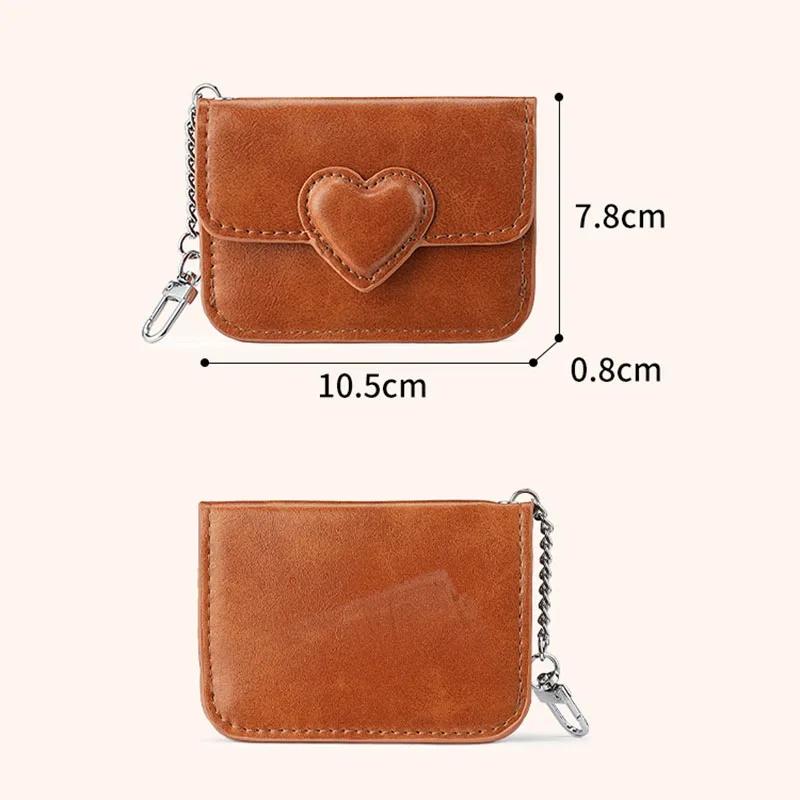 Multi-card Card Holder Wallet Bags Travel Cash Coin Bag PU Leather Card Holder Purse Women Cute Heart Shaped Small Wallet