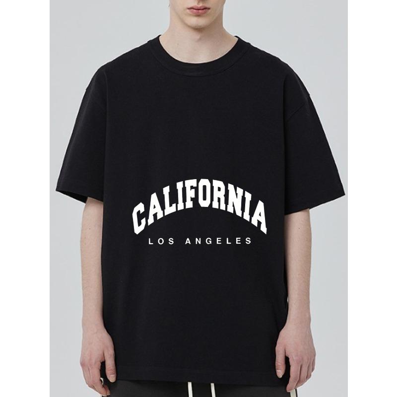 

California Los Angeles Graphic T Shirt Black Oversized Streetwear Casual Top Unisex Fashion Trendy Urban Style Summer Wear XXXXL чёрный