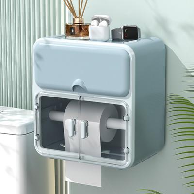 Convenient Toilet Paper Case Double Serrated Outlet Double-Layer Design Storage