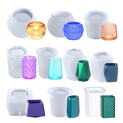 Succulents Flower Pot Resin Silicone Mold Suitable for Diy Garden Concrete Flower Pot Candle Holder Crafts Home Decor