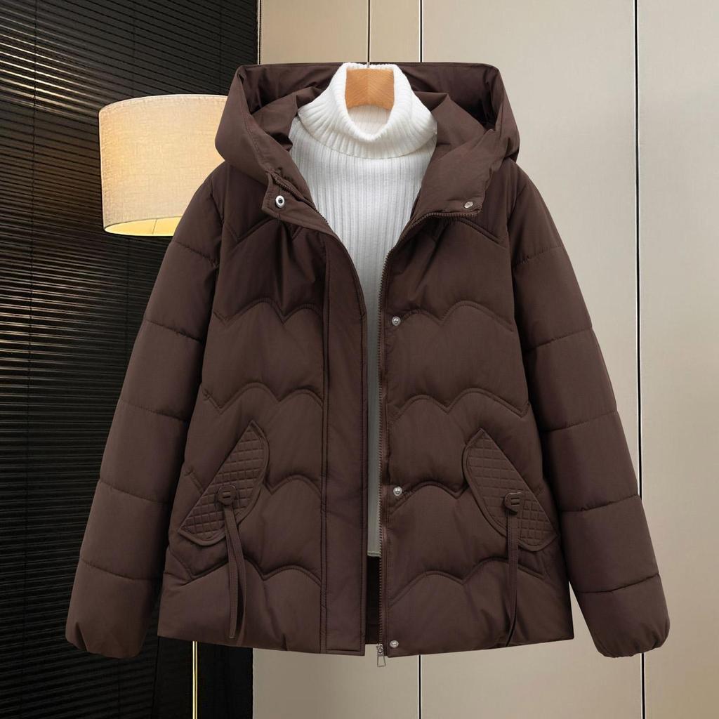 Autumn Winter Thicken Warm Parka Women Casual Sweety Solid Color Big Pocket Loose Hooded Coat Jackets Outwear