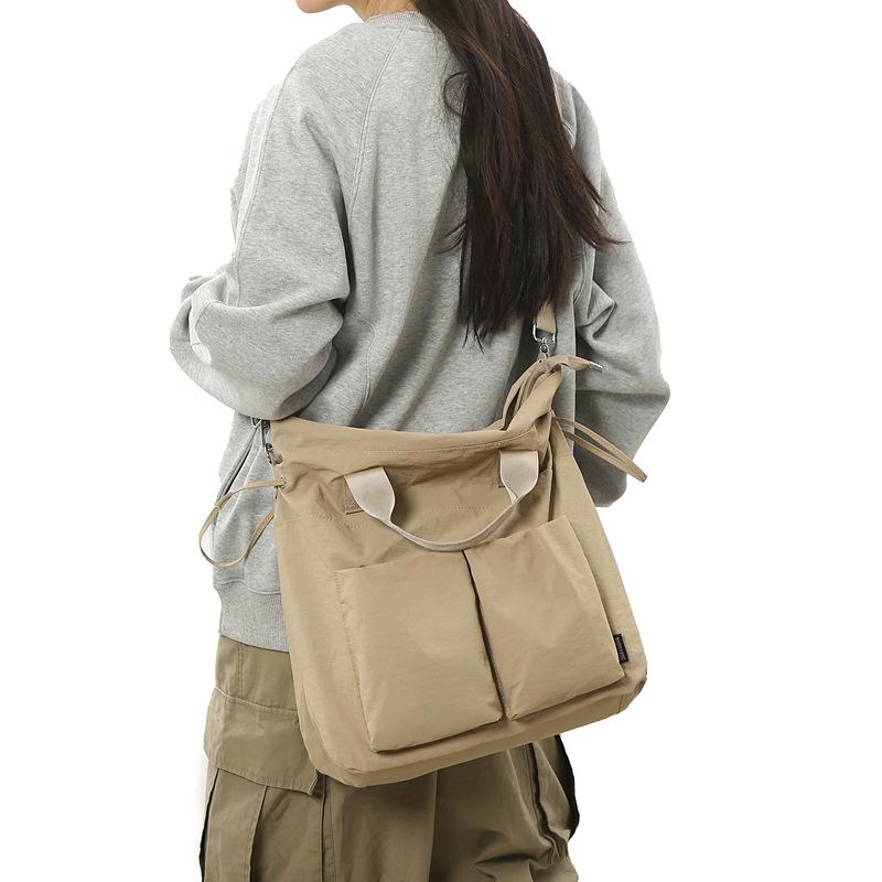 Japanese Solid Color Crossbody Bag, Men's and Women's Shoulder Bag, Large Capacity, Simple Workwear, Unisex Style Handbag, Student Class Bag