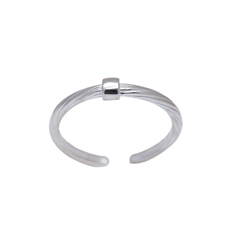 Korean Version of Simple Striped Ring Women's Retro Fashion Personality Open Ring Temperament Ins Index Finger Ring Tide