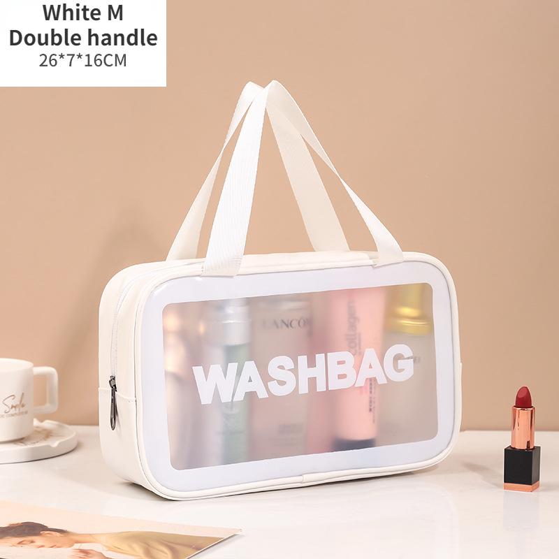 Új, átlátszó sminktáska, 6 darabos PVC piperecikkek tárolótáskája, fürdőtáska, strandtáska, PU csiszolózsák
