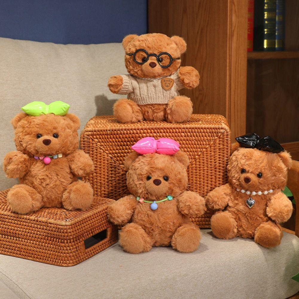 Pearl Necklace Bear Plush Toy Dress Up Stuffed Animal Pillow Plush Bear Doll Valentine's Birthday