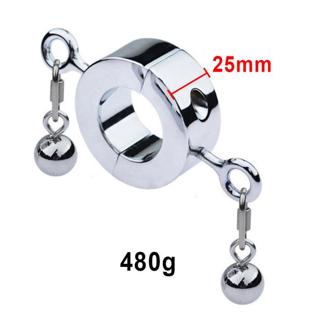 Testicle Clamp  Heavy Duty Chastity Cock Ring Sex Toys Male Penis Ring Stretcher Scrotum Stimulation Lock Training Device Metal