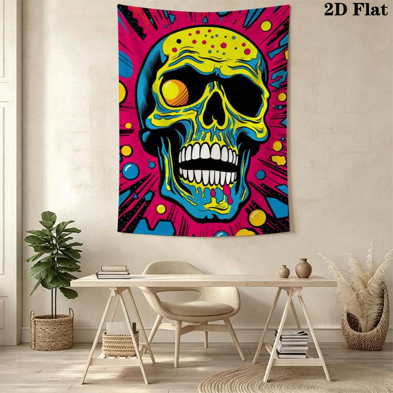 Colorful Skull Pattern Home Decor Tapestry, Wall Hanging, Decorative RV Wall Cloth.ZGT0914141