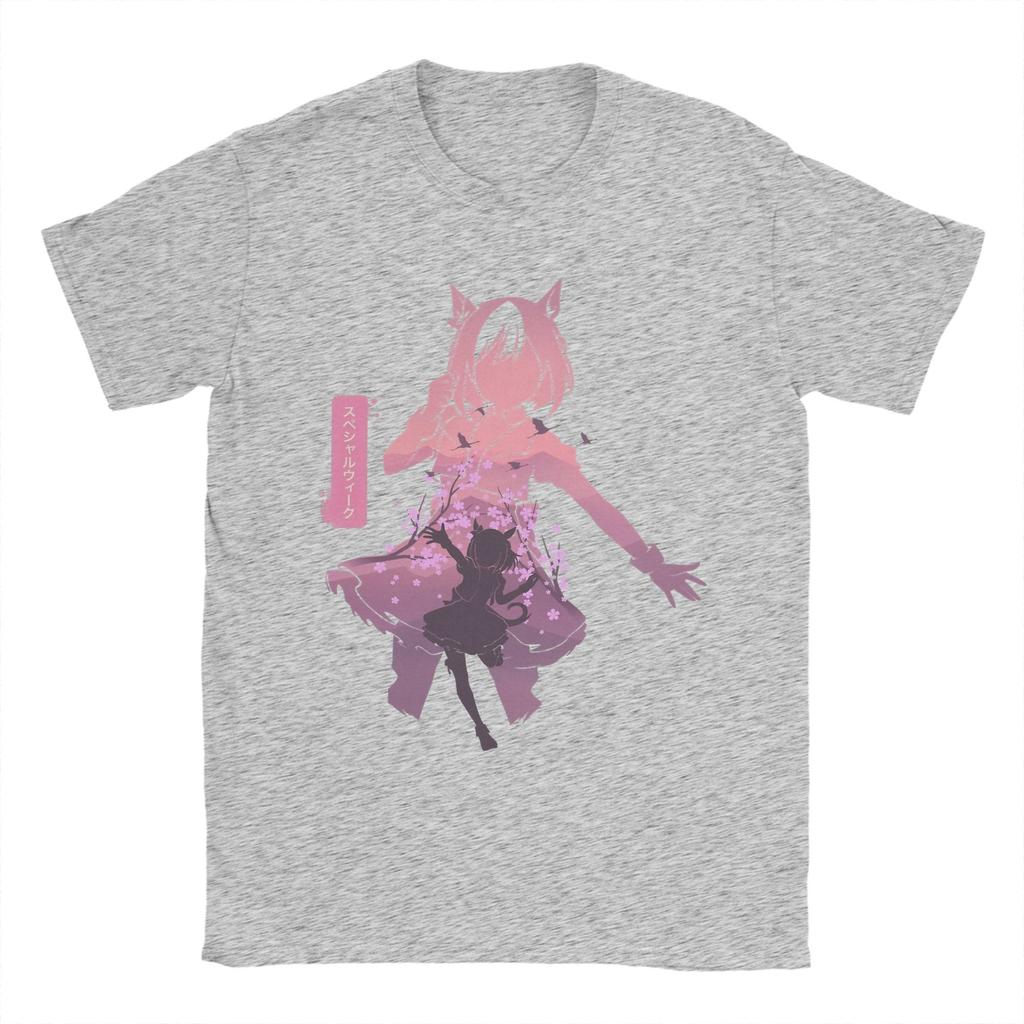 Funny Special Week Uma Musume Anime TShirt for Unisex Round Neck Cotton T Shirt  Short Sleeve Tees Classic Clothes