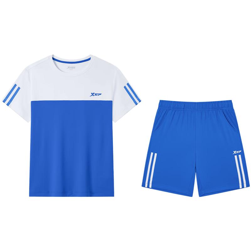 

XTEP Kids Moisture-Wicking Color Block Short Sleeve Knit Set 160