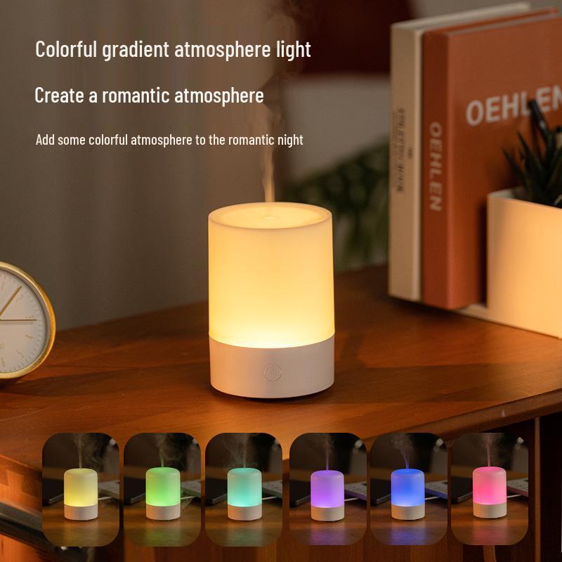 USB Aromatherapy Humidifier: Portable Seven-Color LED Light Hydration Device