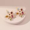 Colorful Rhinestone Stud Earrings Y2K Style Crystal Stud Earrings Trendy Dangle Earrings  for Women