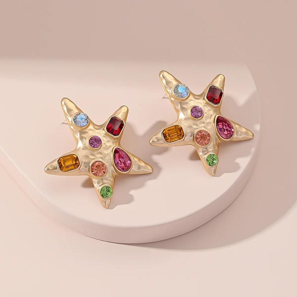 Colorful Rhinestone Stud Earrings Y2K Style Crystal Stud Earrings Trendy Dangle Earrings  for Women