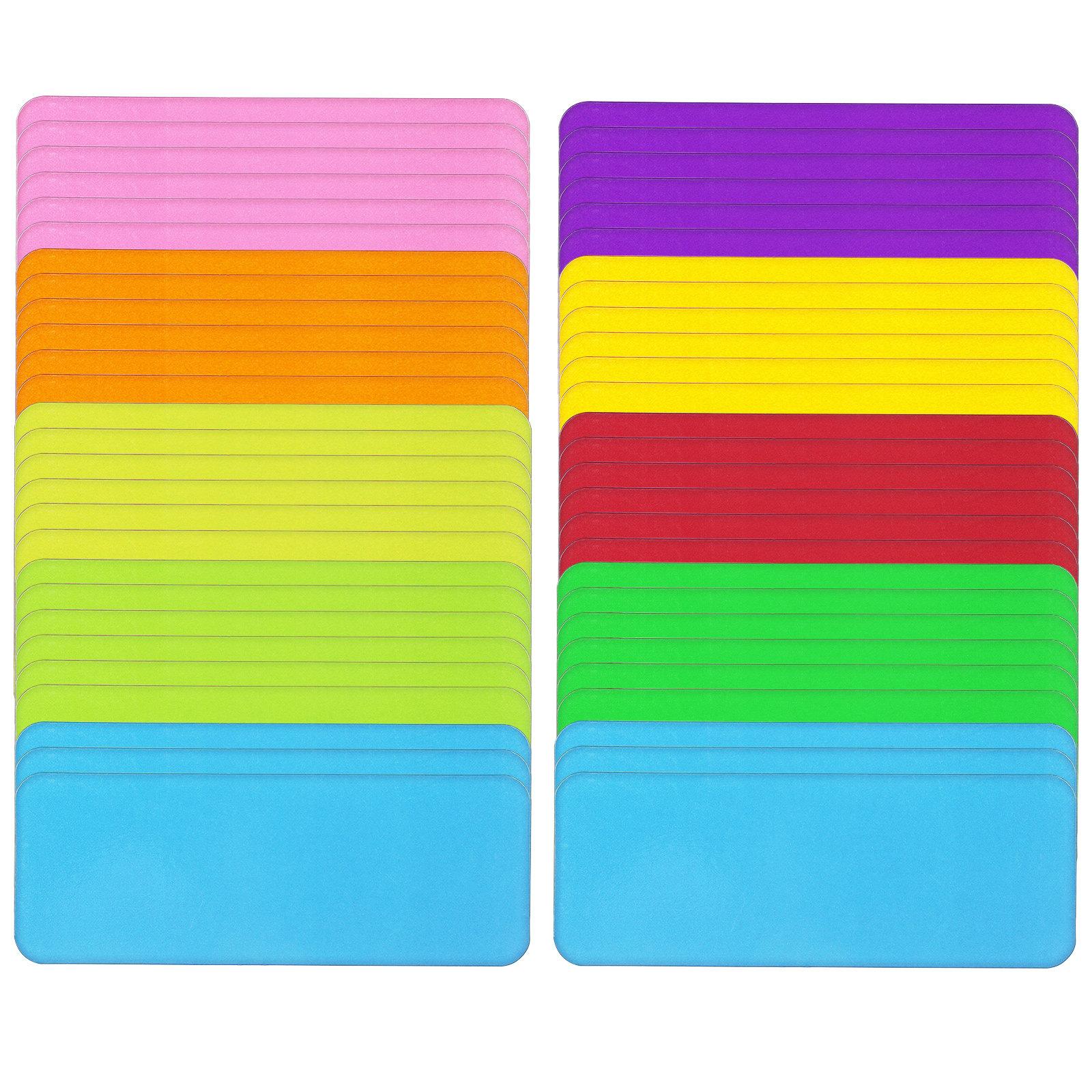 54pcs Magnetic Name Tags File Cabinet Magnetic Labels Reusable Dry Erase Labels Colorful Locker Name Tags Magnet Strip Labels