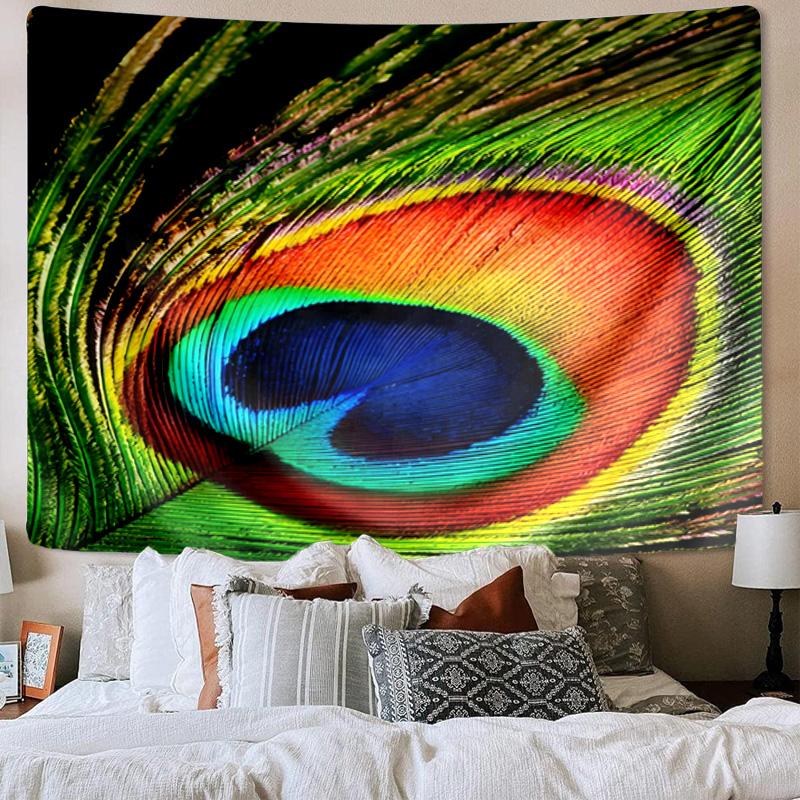 Peacock In The Rain Tapestry Room Decoration Wall Hanging for Living Room Bedroom, dormitory, Birthday and Christmas gifts