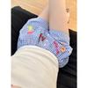 Creative Dopamine Plaid Shorts for Women In Summer New Casual Hoodies Loose Wide-leg Beach Pants