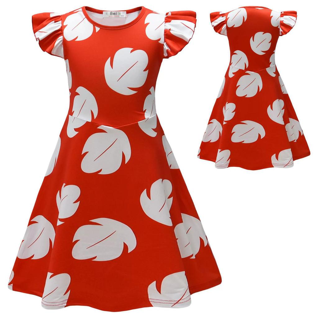 New Summer Products, Interstellar Baby Stitch Girl Dress Dress, Medium Older Children'S Bow Princess Dress
