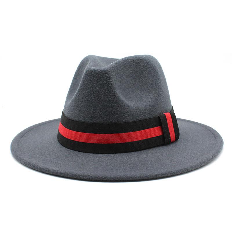 Ji Nan Ladies Black Wool Jazz Hat Big Eaves Hat Flat Edge Top Hat Czy-054