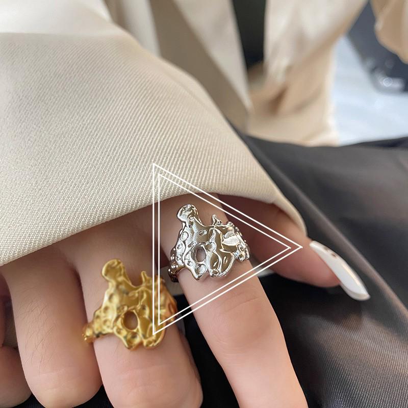 Trendy Geometric Lava Ring: Women's Fashion Influencer Style Index Finger Accessory