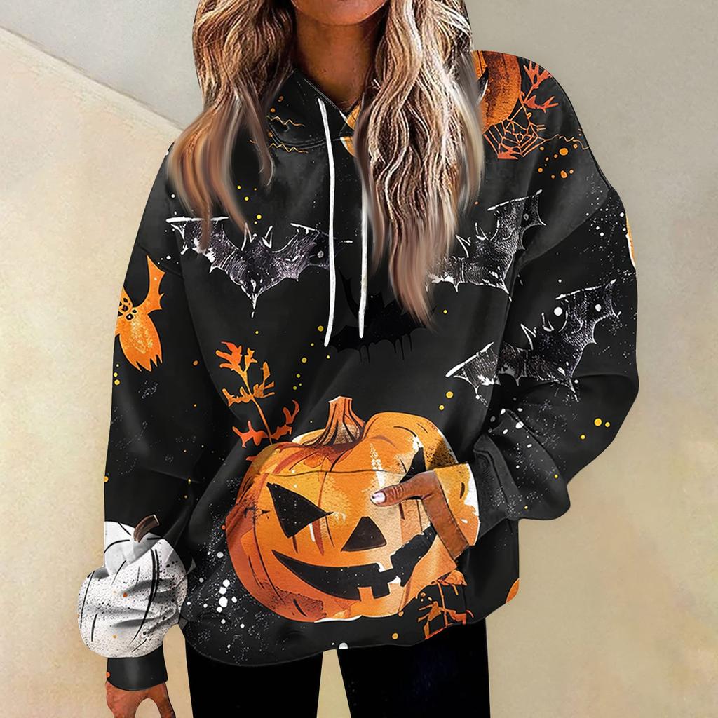 Women's Casual Fashion Print Long Sleeve Pullover Hoodies Sweatshirts