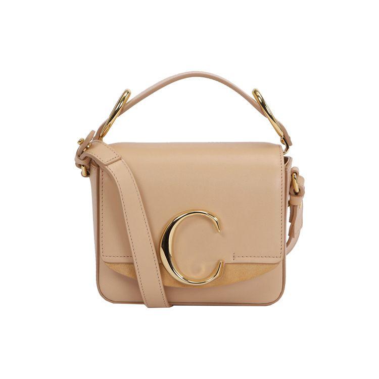 Chloe Metal C Letter Mini Shoulder Crossbody Handbag Women Handbags Pink Apricot CHC19-US193A37-6H6