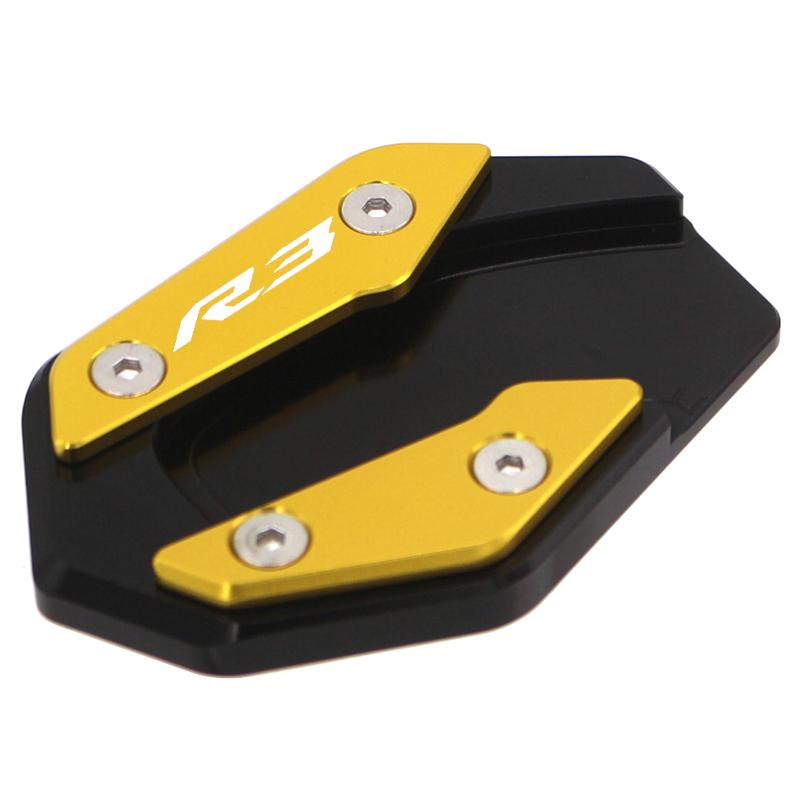 Motocicleta para yamaha YZF-R3 MT-03 YZF-R25 acessórios yzf r3 r25 mt 03 kickstand pé suporte lateral extensão almofada suporte