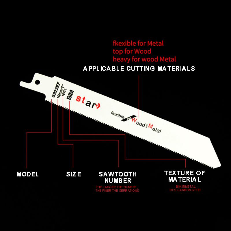 8pcs New Reciprocating Saber Saw Blades Set Metal Curve Wood Saber Saw Blades