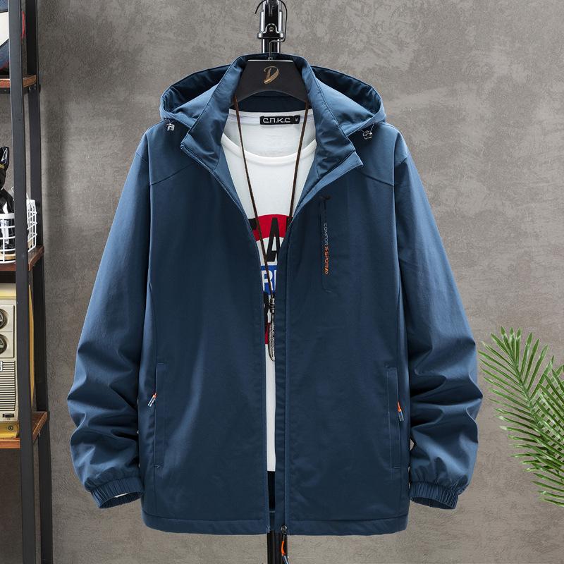 

Зимняя куртка мужская однотонная спортивная куртка для активного отдыха молодежная теплая куртка с хлопковой подкладкой 8XL синий