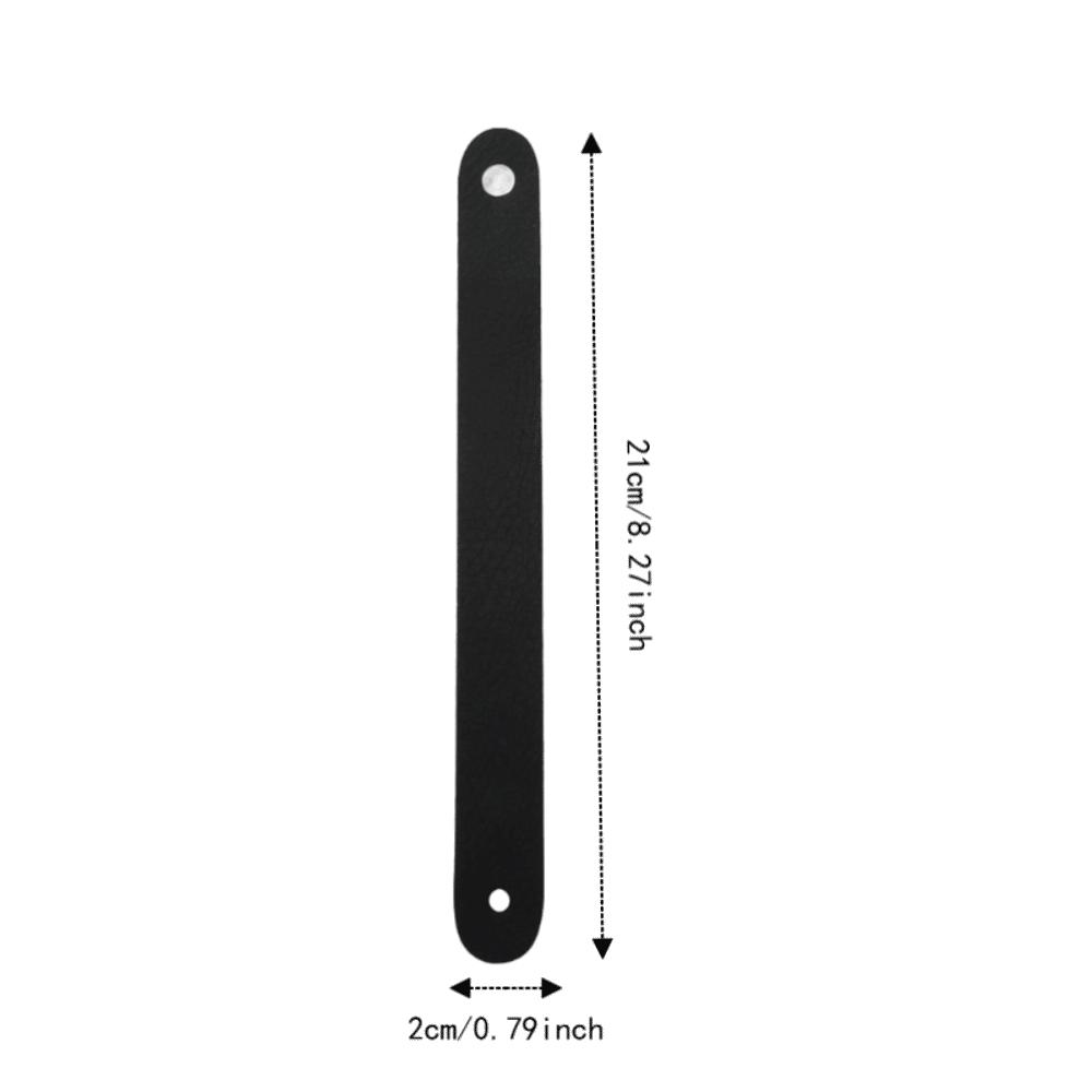 6PCS Leather Material Guitar Strap Holder Black Guitar Strap Lock Headstock Strap Tie  For Guitars