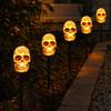 Stake Lights for Outdoor Halloween Yard Decor - Vintage Black, Set of 5