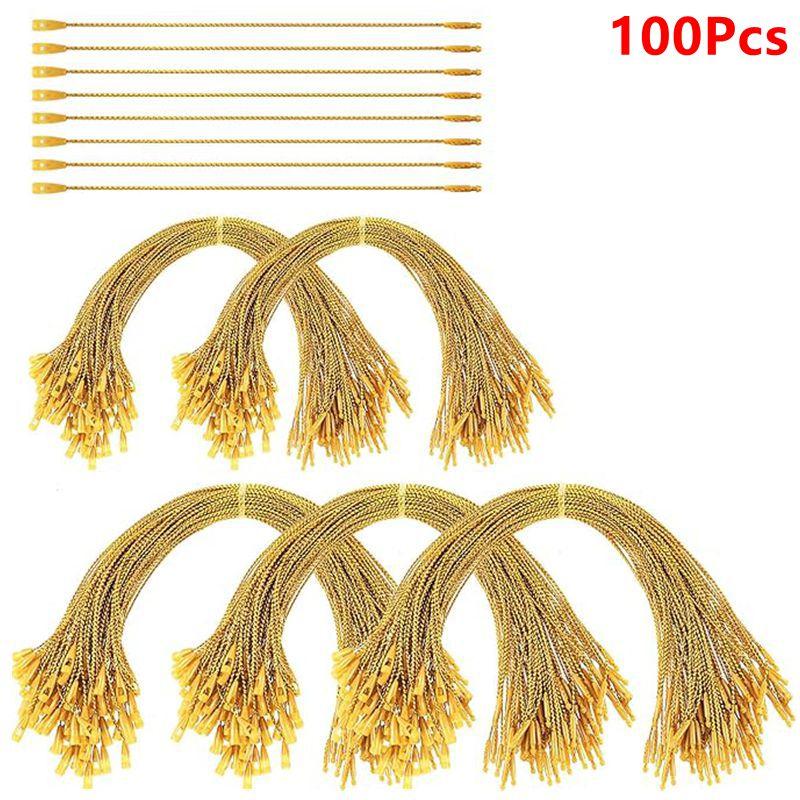 20cm 100Pcs Christmas Ball Strings Ropes Golden Ribbon Hooks for Christmas Tree Pendant Home Party New Year 2025 Decoration