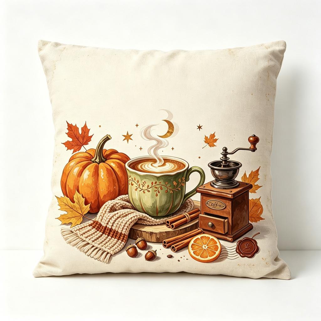 Vintage Halloween Pumpkin One-Side Print Short Plush Cover 4545 cm for Couch and Bedroom