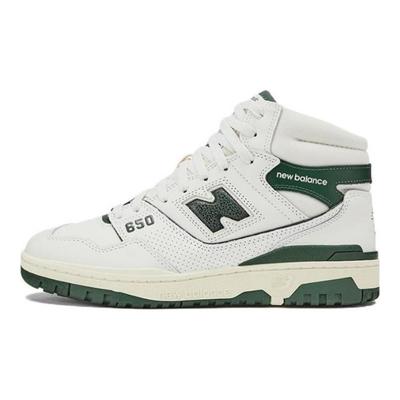 Aimé Leon Dore X 650 Unisex Leather High Top Retro Basketball Shoes White Green BB650RL1