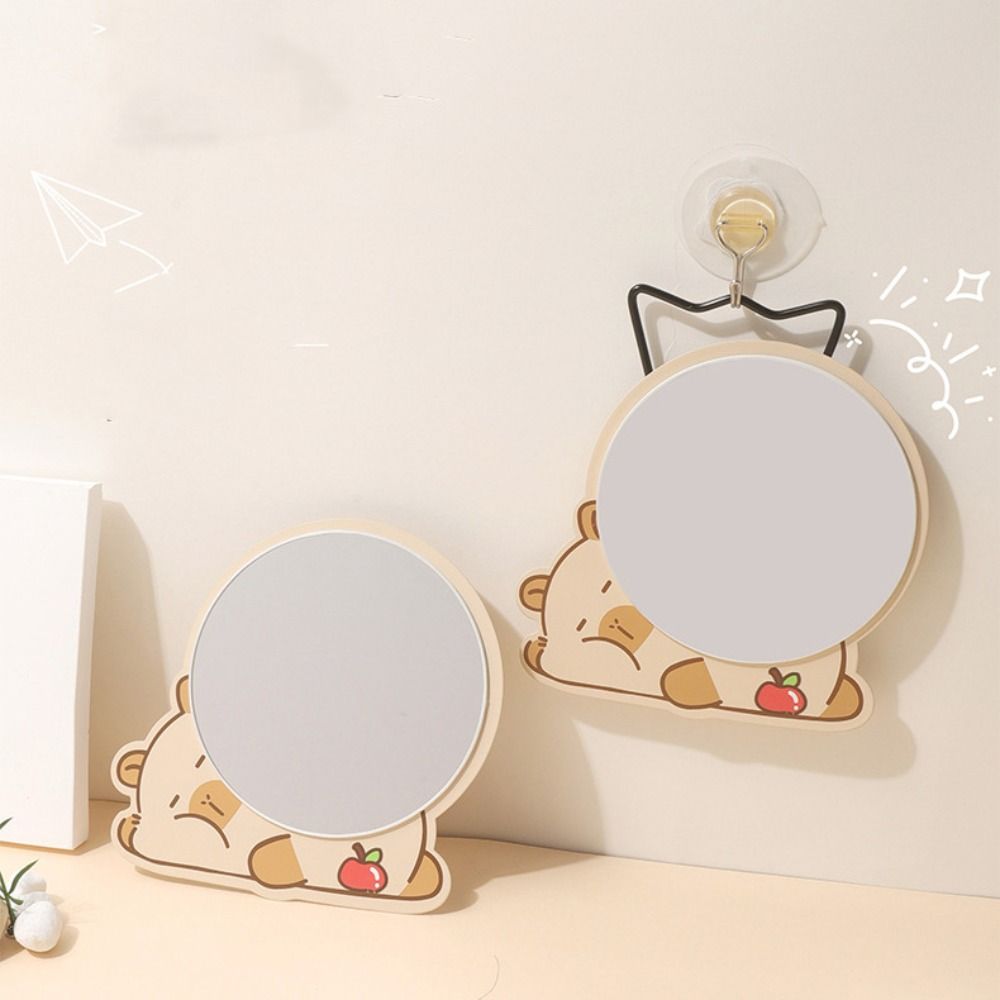 Cartoon Standing Makeup Mirror Adjustable Single-sided Mirror Creative Folding Makeup Mirror  Gift