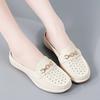 Ladies Platform Loafers Casual Elegant Leather Clog Slippers Backless Mules Women Thick Sole Sandals