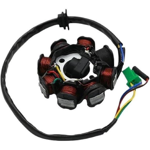 8 Pole Magneto Ignition Stator With 5 Wires For Scooter Motorcycle Moped Compatible With GY6 50cc 125cc 150cc