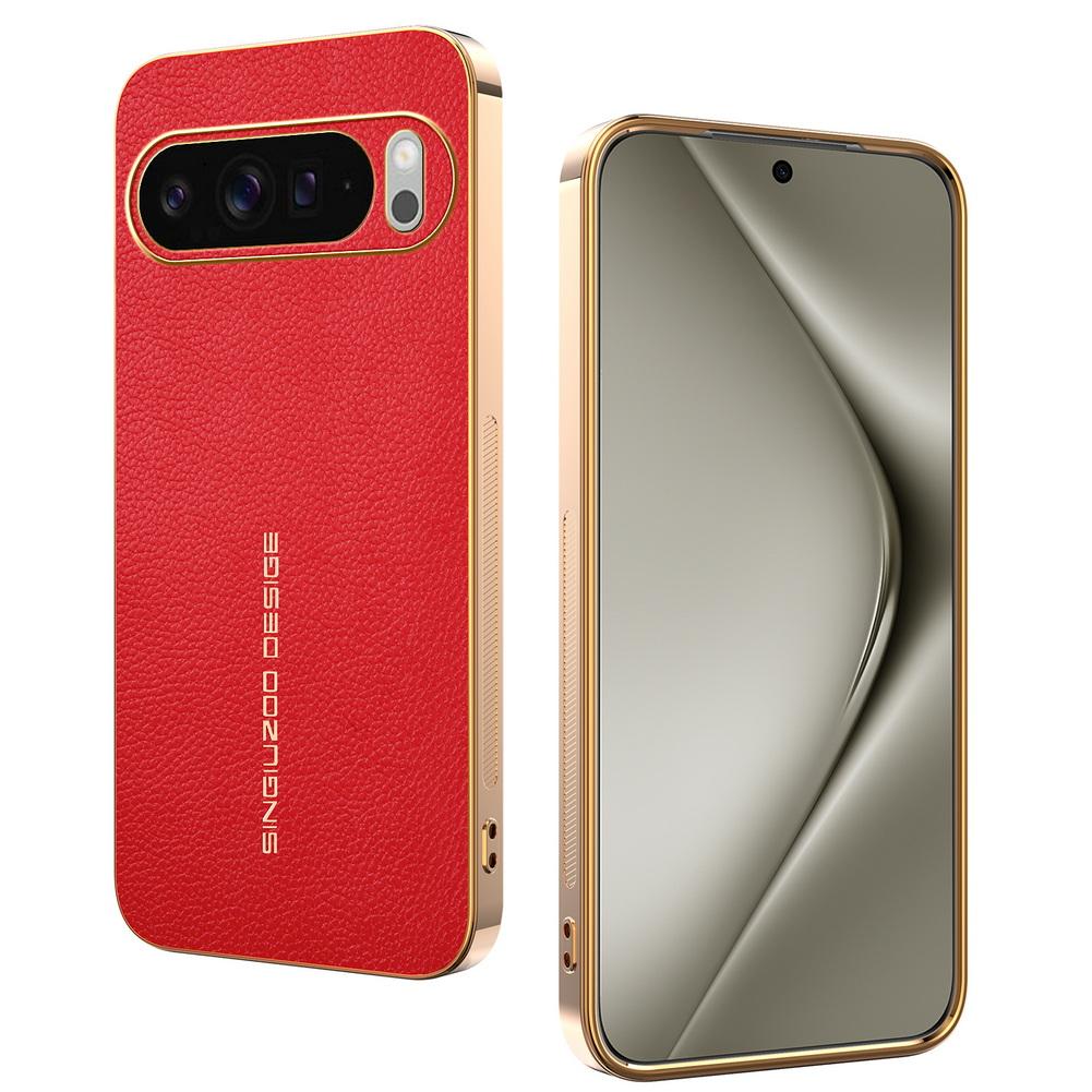 

Classic Lychee Leather Electroplated Frame Case For Google Pixel 10 Pro XL Pixel 10 pro 9A 9 Pro 8A 8 7 Pro 6 Slim Protect Cover Google Pixel 10 Pro XL