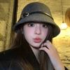 Belt buckle wool foreign daughter hat top hat women's autumn and winter bucket hat Hepburn rich daughter high sense